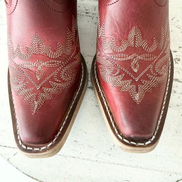 Lane Lexington Kids Red Cowboy Boots Size 11 Little Girls Western Cowgirl Boots - Picture 7 of 13